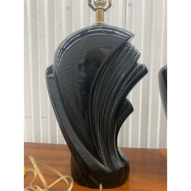 1980s 1980s Art-Deco Style Lamps a Pair . For Sale - Image 5 of 12