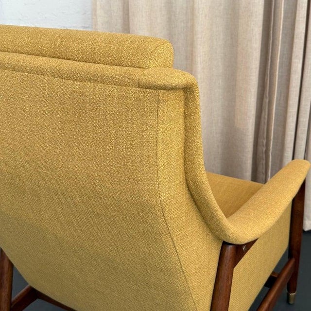 Wood 1950s Scandinavian Modern Upholstered "Scania" Armchair by Folke Ohlsson For Sale - Image 7 of 10