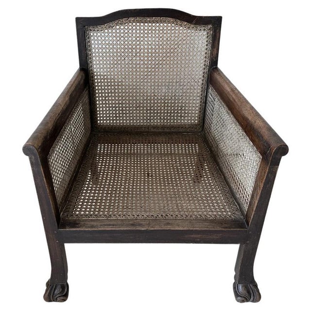 Wood Antique Colonial Low Chair For Sale - Image 7 of 18