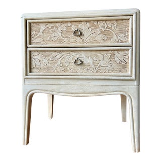 1960s Organic Modernist | the Foliate Nightstand | Acanthus Relief For Sale