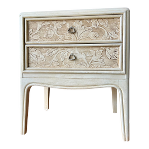 1960s Organic Modernist | the Foliate Nightstand | Acanthus Relief