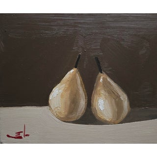 Pears Still Life Oil Painting by Vivek Mandalia For Sale