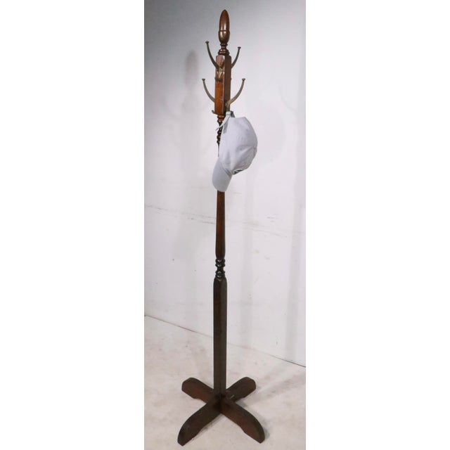 Wood Vintage Freestanding Coat Rack by the Fair Furniture Company Newark New Jersey For Sale - Image 7 of 8