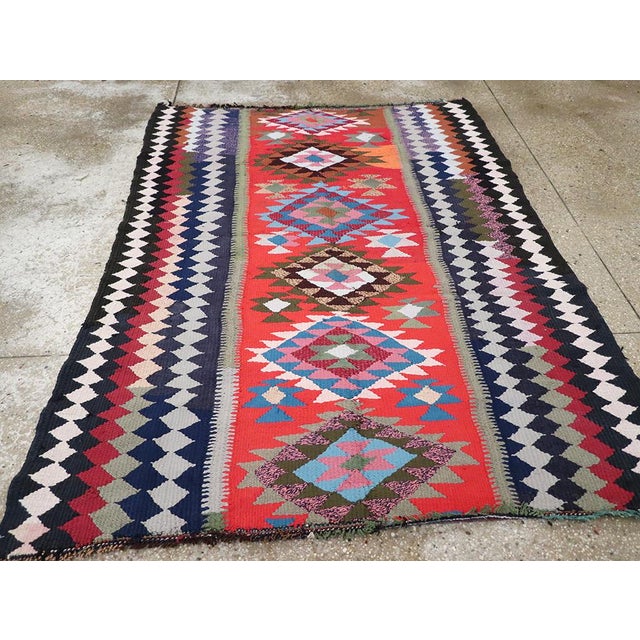 Red Galerie Shabab Collection Mid-20th Century Persian Flatweave Kilim Rug For Sale - Image 8 of 10