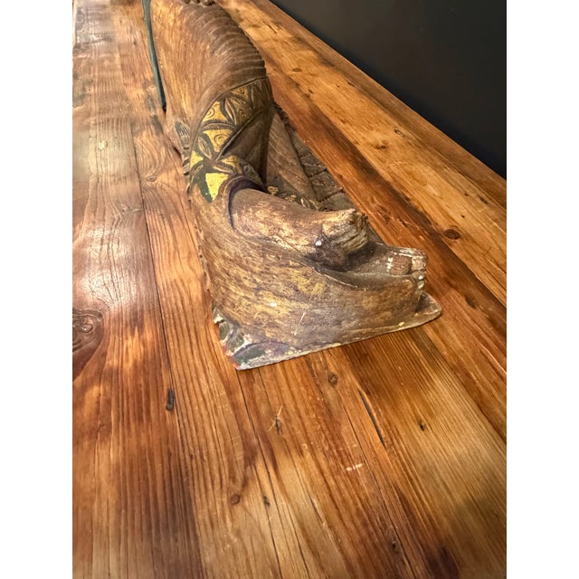 Chestnut Hand Carved Wooden Vintage Reclining Buddha For Sale - Image 8 of 10