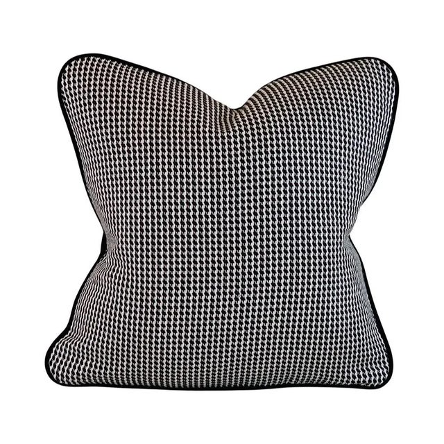 Designer Kravet Black White Check Dogstooth Houndstooth Woven Pillow Covers- Pair For Sale In Jacksonville, FL - Image 6 of 8