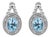 Sterling Silver Oval Blue Topaz and Diamond Accent Twist and Halo Drop Earrings, Pair For Sale