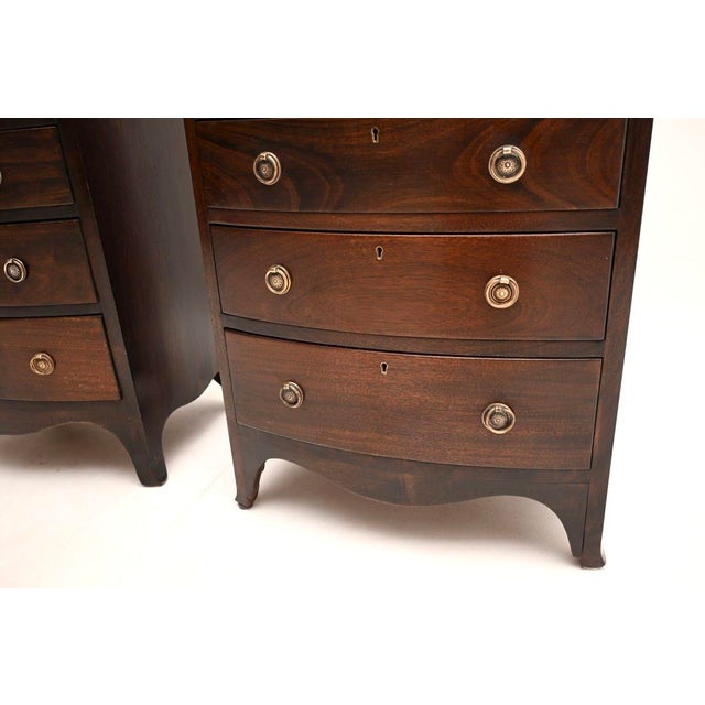 Antique Bow Fronted Chest of Drawers, 1900, Set of 2 For Sale - Image 9 of 11