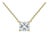 1-2 Carat Princess Cut Lab Diamond 14k Floating Pendant Necklace For Sale