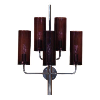 Purple Light V-169/5 Glasses Wall Scone by Hans-Agne Jakobsson for Hans-Agne Jakobsson Ab Markaryd, Sweden, 1960s For Sale