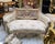 2020s French Rococo-Style Sofa – Pastel Floral Upholstery With Ornate Gold Leaf & Carved Frame For Sale - Image 5 of 6