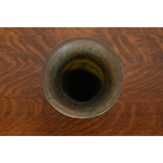 1920s Silver Crest Arts & Crafts Sterling Silver on Bronze Vase For Sale - Image 5 of 12