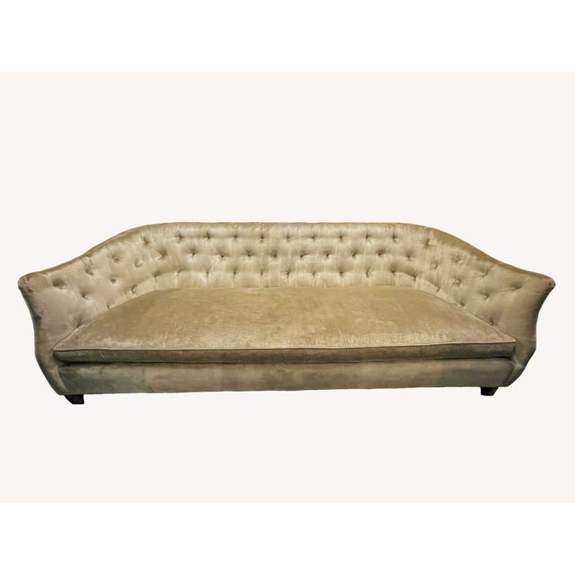 Lee Industries Lee Industries Custom Velvet Sofa Pair - Chesterfield Style For Sale - Image 4 of 10