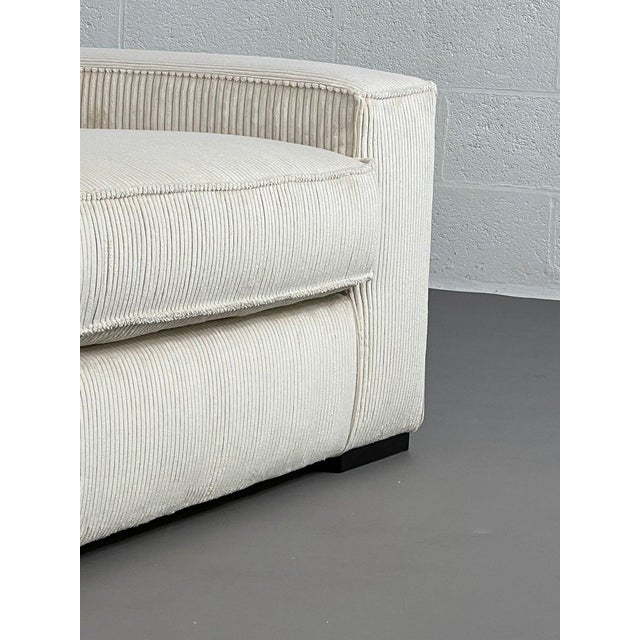 Beige Two-Seater Sofa in Beige Velvet For Sale - Image 8 of 18