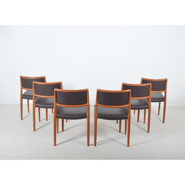 Chairs Model 80 by Niels Møller for J.L. Møllers, 1960s, Set of 6 For Sale - Image 4 of 15