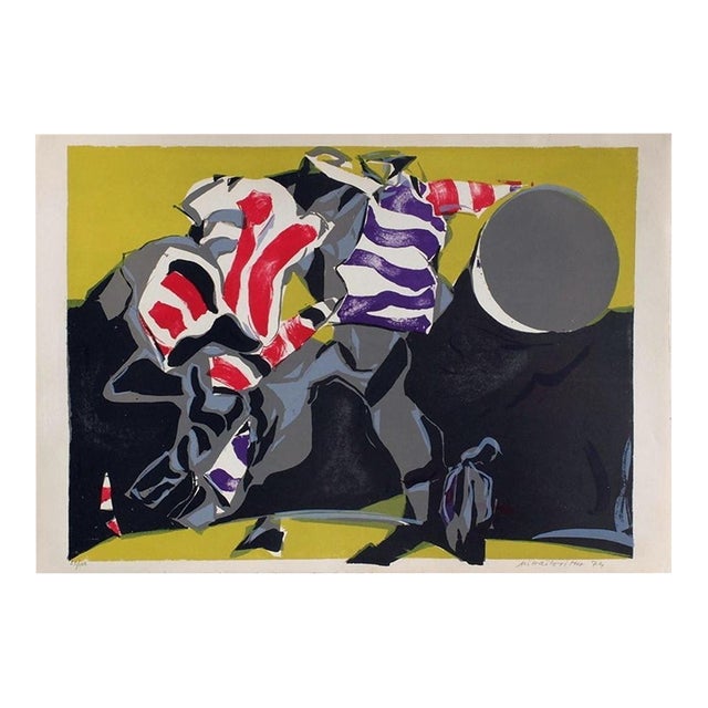 1974 Milorad Mihailovitch Football Signed Lithograph For Sale