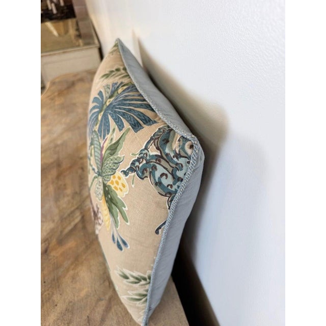 Designer Linen Throw Pillow in Exotic “Braganza” Jungle Print With Leopard Motif For Sale In Los Angeles - Image 6 of 12