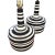 Large Mid-Century Modern Black and White Striped Ceramic Pottery Lamps Italian Glazed Pottery Absolutely Gorgeous HUGE!!!...