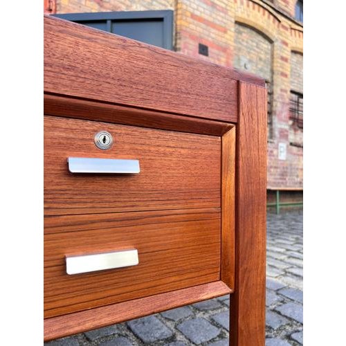 Brown Double Teak Desk by Erik Brouer for Brouer Møbelfabrik For Sale - Image 8 of 11