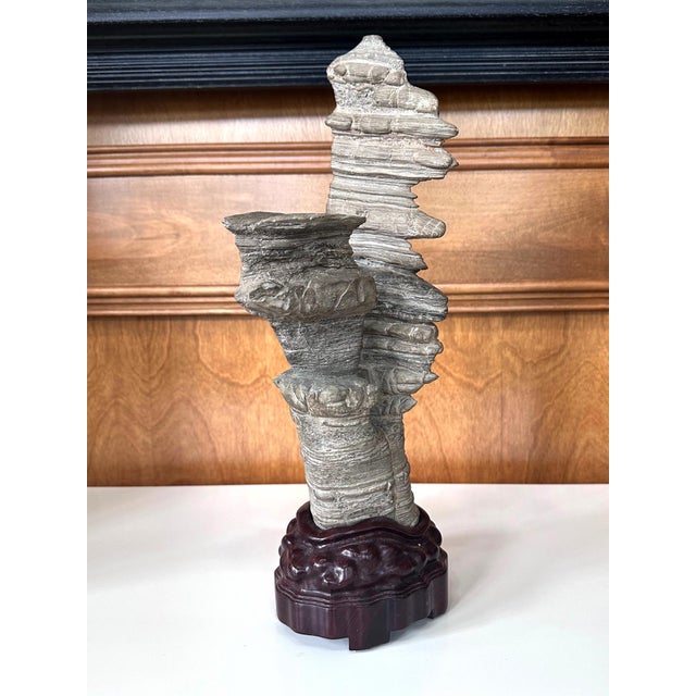 Chinese Scholar Stone Wuling Rock on Stand For Sale - Image 11 of 14