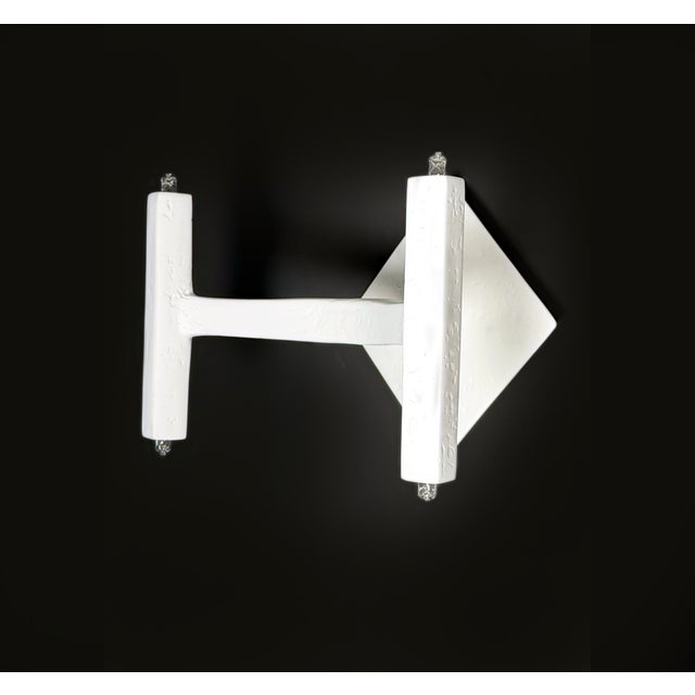 White Plaster of Paris, Minimalist Design Wall Sconce For Sale - Image 8 of 13