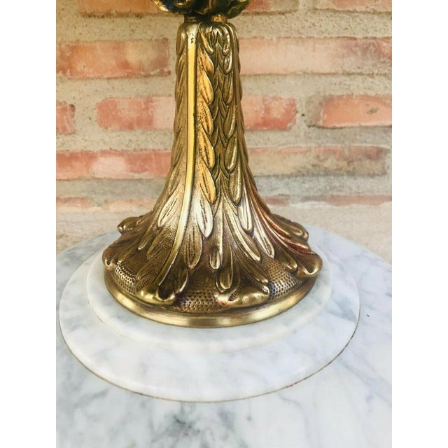 Neoclassical Side Tables with Drawers and Marble Bases, 1950, Set of 2 For Sale - Image 13 of 14