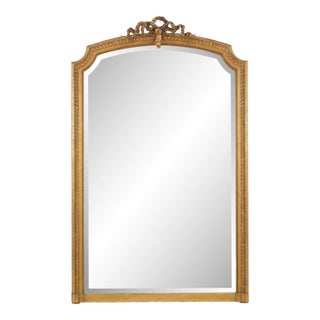 Antique European Louis XVI Arched Ribbon Wall Mirror For Sale