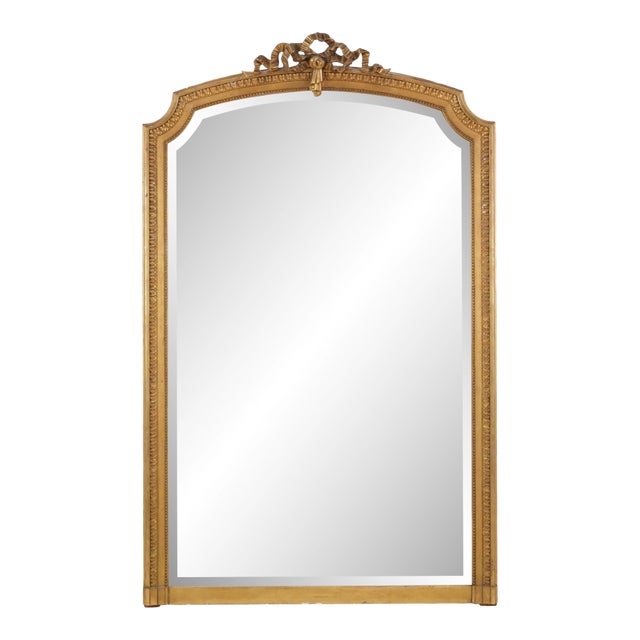 Antique European Louis XVI Arched Ribbon Wall Mirror For Sale