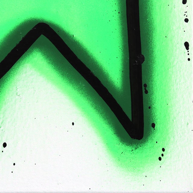 Green Googles - Original Colorful Abstract Mixed Media Painting on Canvas by Amber Goldhammer For Sale In Los Angeles - Image 6 of 9