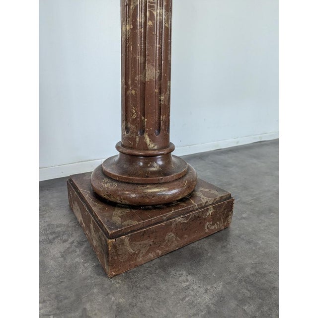 Faux Marble Wooden Stand For Sale - Image 3 of 6