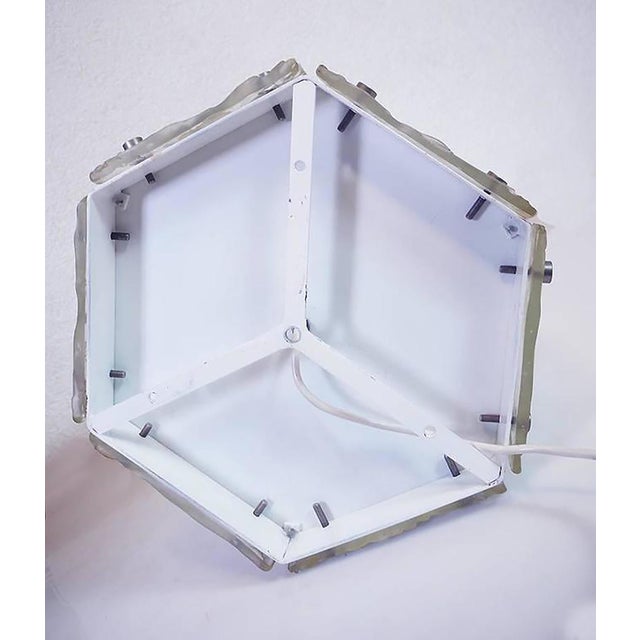 Silver Murano Glass Flush Mount Ceiling Light attributed to Mazzega, 1960s For Sale - Image 8 of 9