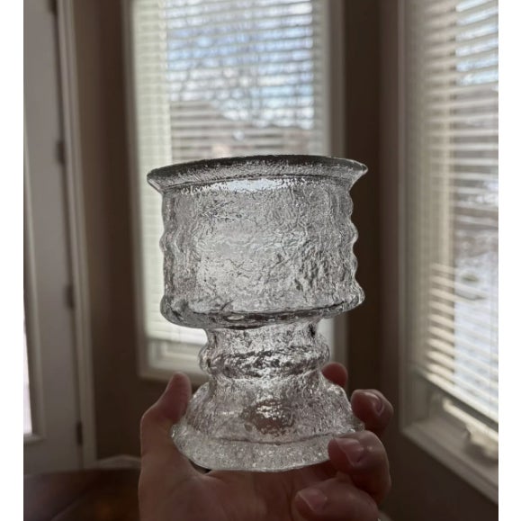 Glass Le Smith Ice Reversible Art Glass Votive & Taper Candle Holder For Sale - Image 7 of 7