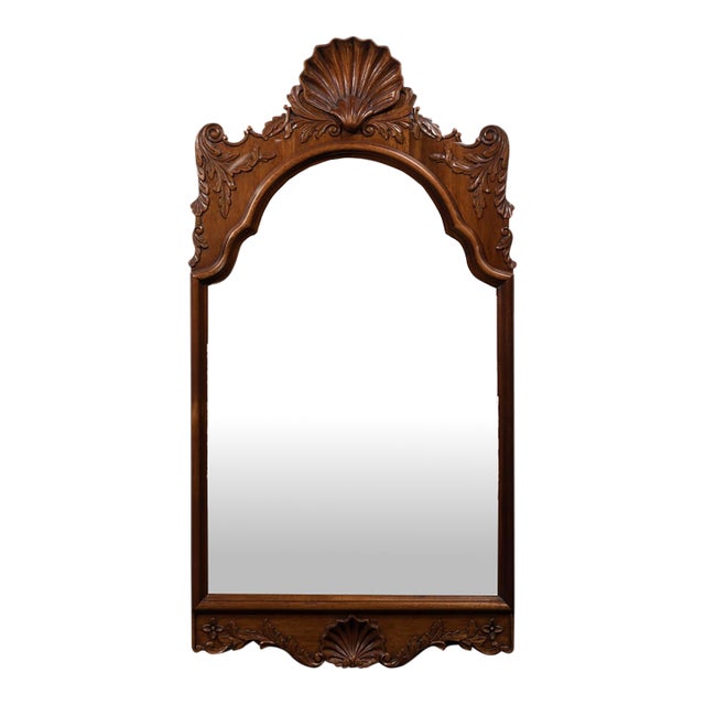 Mid-20th Century Georgian Style Carved Mahogany Wall Mirror For Sale