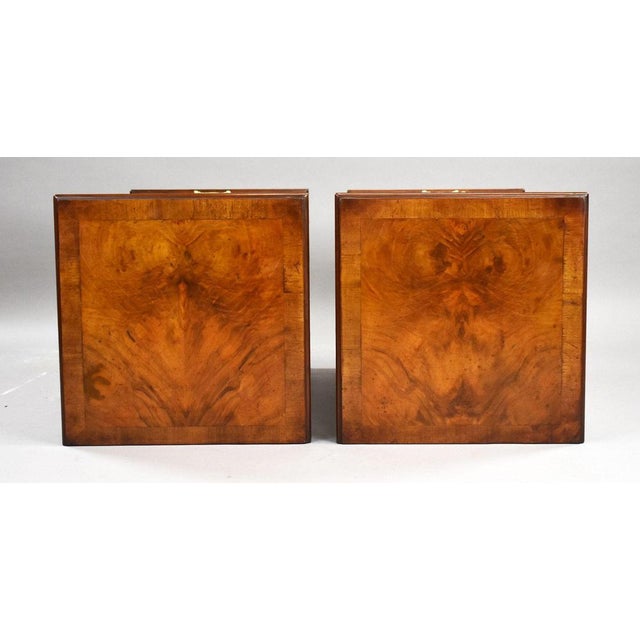 Late 19th Century Victorian Bedside Tables in Burr Walnut, 1880, Set of 2 For Sale - Image 5 of 10