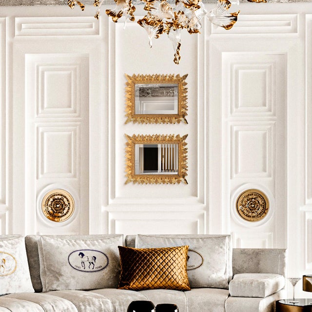 Contemporary French D' Amboise Collection of Gold Petite Mirrors- Rectangular For Sale - Image 3 of 11
