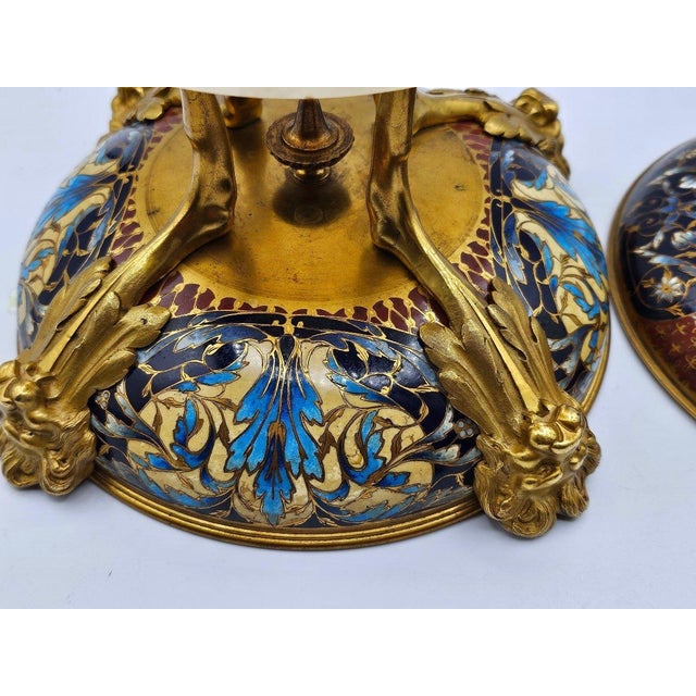 Candy Holder Gilt Bronze and Polychrome Cloisonné Enamel from F. Barbedienne For Sale - Image 4 of 9