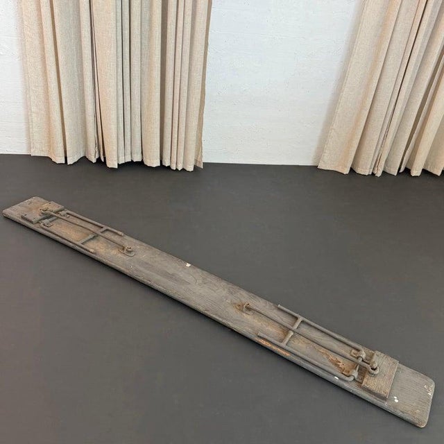 Wood 1940s Long Industrial Us Navy Folding Nautical Campaign Bench For Sale - Image 7 of 9