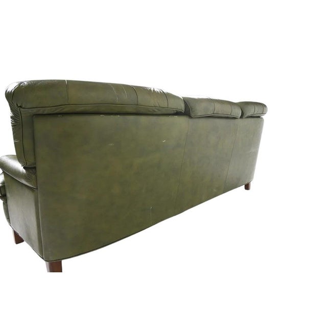 1960s Arne Norell Swedish Tufted Olive Leather Sofa “Jupiter Sofa” For Sale - Image 9 of 12