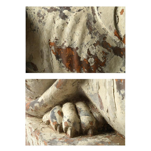 Terracotta Lion Statues, Set of 2 For Sale - Image 9 of 11