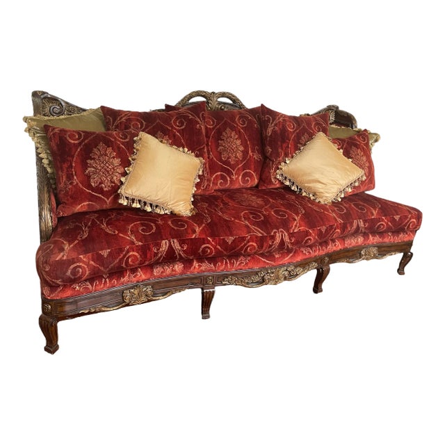 Contemporary Marge Carson Sofa With Custom Italian Velvet Fabric Chairish
