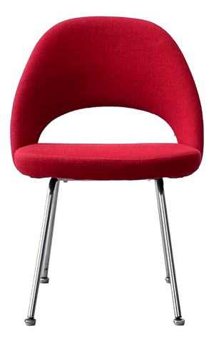 Vintage Executive Chair with Red Fabric Upholstery by Eero Saarinen for Knoll International, 1960s