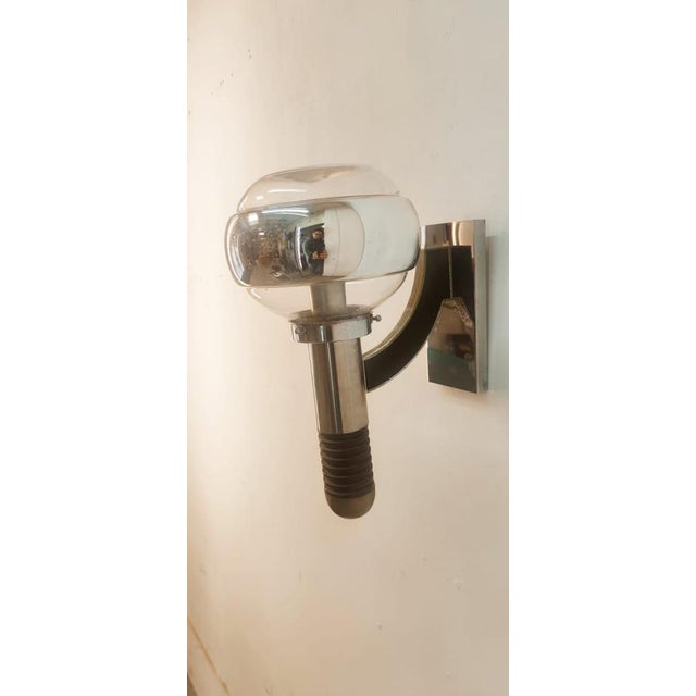 Black Chrome and Glass Wall Light from Sciolari For Sale - Image 8 of 14
