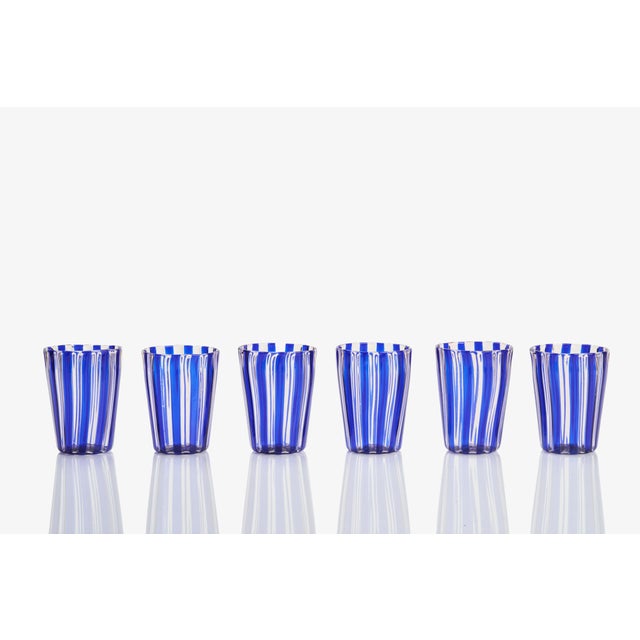 Mid-Century Modern Murano Glasses by Angelo Ballarin for Ribes Studio, 2004, Set of 6 For Sale - Image 3 of 4