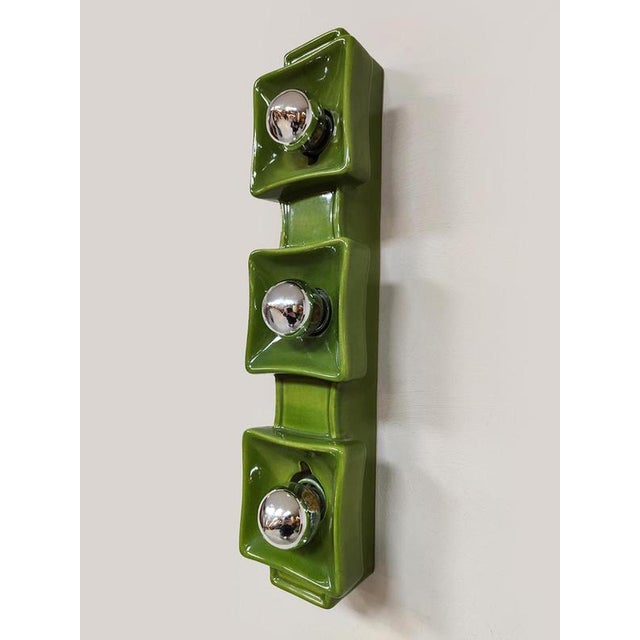 Vintage Green Wall Lamp from Pan Keramik, 1970s For Sale - Image 4 of 5