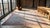 Astonishing Wave Fret Border With Red Diamond Design Square Indian Cotton Dhurrie Rug For Sale - Image 9 of 9
