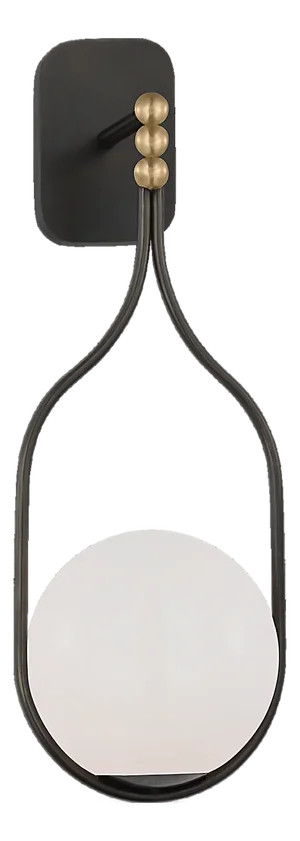 Windsor Smith for Visual Comfort Signature Jodo 19" Single Sconce in Bronze and Brass with White Glass