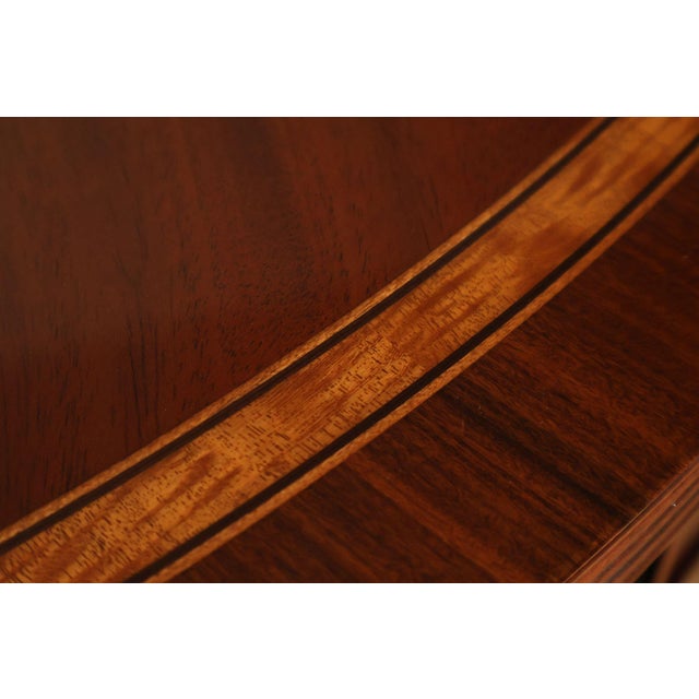 Custom Mahogany Inlaid Demilune Console Table For Sale - Image 13 of 18