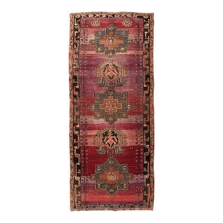 Unique Vintage Large Turkish Turkish Kars Rug - 6`2″ X 14`7″ For Sale