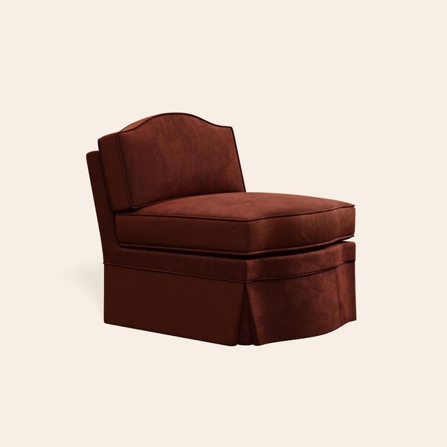 Red Cinnamon Velvet Felix Slipper Chair by Ceraudo For Sale - Image 8 of 8