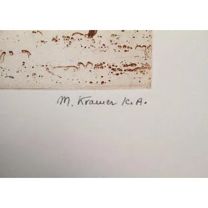 Artist: Mireille Kramer, Egyptian/American (1932 - ) Title: Lovers I Year: Circa 1980 Medium: Etching, Signed, Titled and...